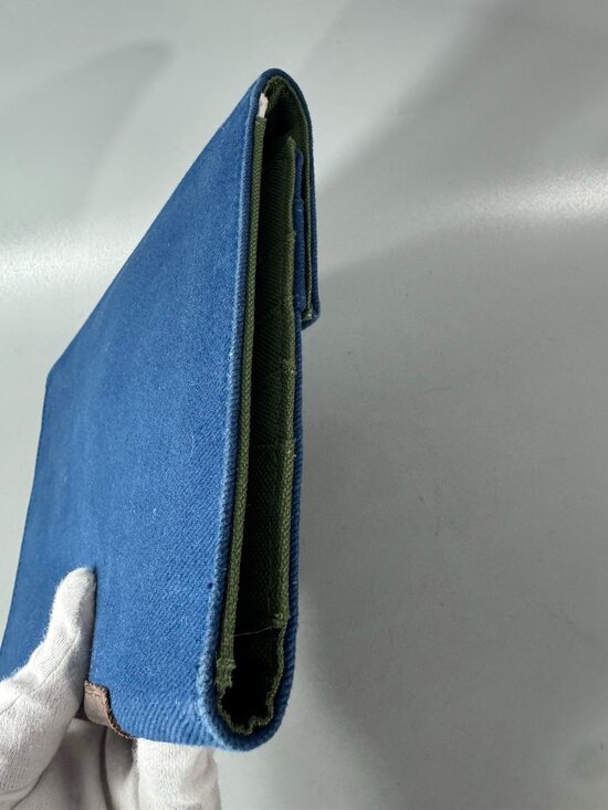 Anthropologie Knomo London Navy Blue Green Travel Portable IPad Case Organizer - Picture 15 of 15